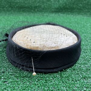 Womens Fancy Dress‎ Derby Black Headband Hat With Netting Vintage